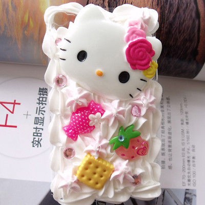 Cute 3D Hello kitty ice cream Cake Cover Case For iPod Touch 5 5G 5th 