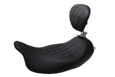 Mustang Seat Wide Tripper Solo Driver Backrest Diamond Harley Touring 