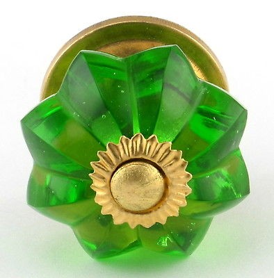 Green Glass Cabinet Knobs Cupboard Drawer Pull #K59