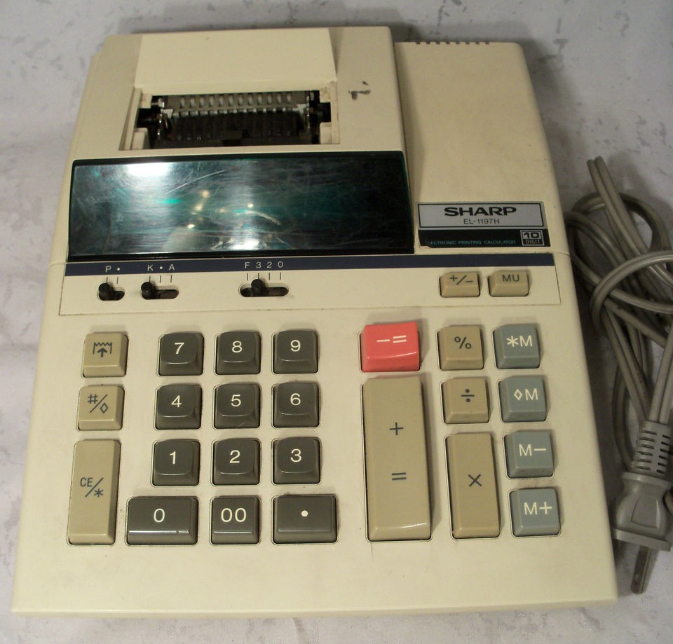 Vintage Sharp EL 1197H Electronic Printing Calculator