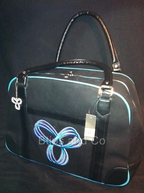 TNA Canvas Gym Bag   Black/Blue   NWT