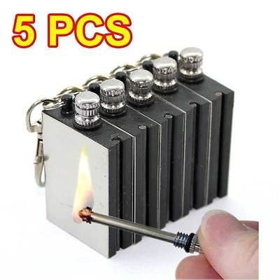 5x Durable Cigar Cigarette Matchbox Keyring Lighter Unique Friend 