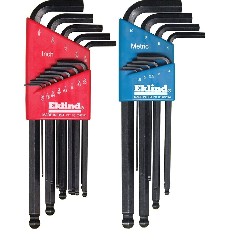 Eklind BALL HEX L Long Allen Combo Pack Key Set Metric & Inch 13213 