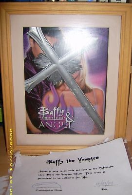 BUFFY TV SCREEN USED PROP CROSS PROP COA