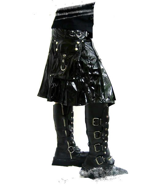 TRIPP STEAMPUNK GOTHIC VINYL PVC LATEX LOOK KILT PANTS SKIRT RJ3661M 