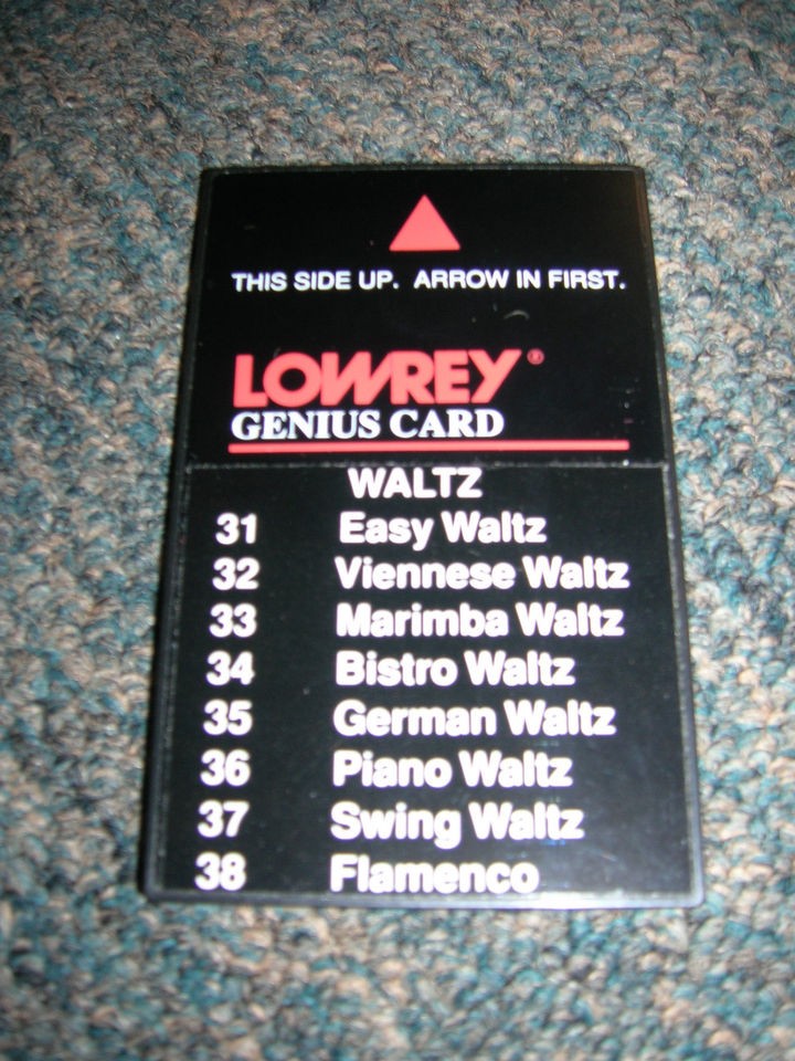 LOWREY GENIUS STYLE ROM CARD for NT Series Organs  WALTZ