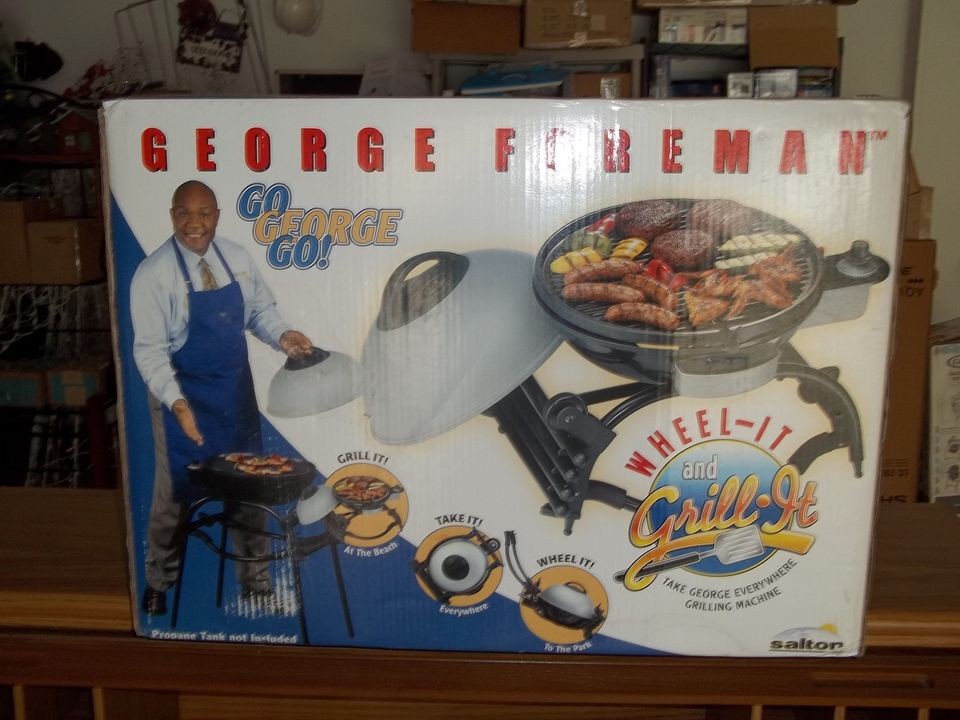 George ForemanWheel it Grill It New in Box  240 Sq.Inches cooking 