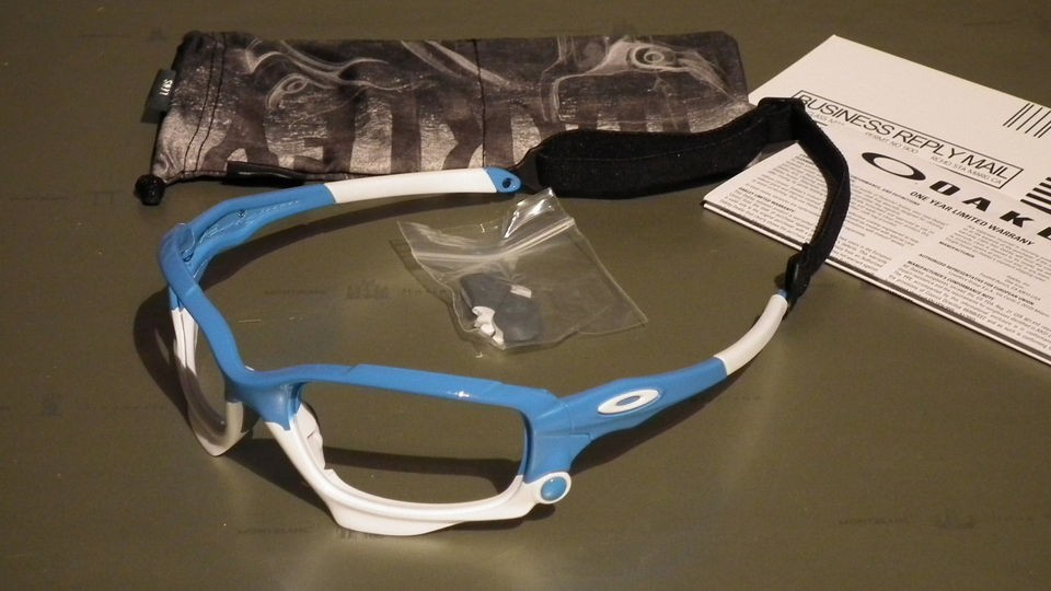 OAKLEY JAWBONE RACING JACKET POLISHED GLACIER SUNGLASSES FRAME & BAG