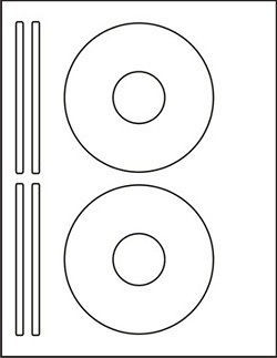 50 CD or DVD labels   2 labels & 4 spines per sheet