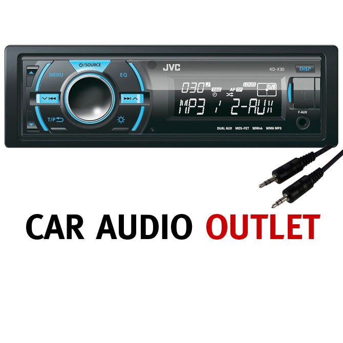 JVC KD X30 Mechless Front Aux In USB Tuner Car Stereo Headunit FREE 3 