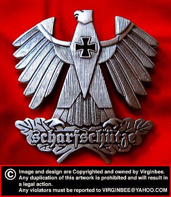   SNIPER EAGLE IRON CROSS METAL BADGE SCHARFSCHUTZE INSIGNIA