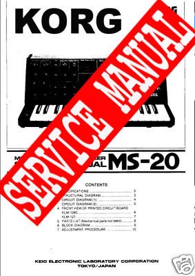 KORG MS 20 MS20 Synth ~ SERVICE MANUAL
