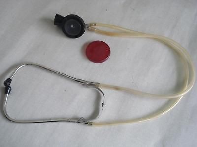 VINTAGE MEDICAL BINAURAL RUBBER & BRASS STETHOSCOPE