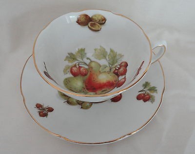 Vintage Royal Grafton PEAR & NUT Tea Cup & Saucer