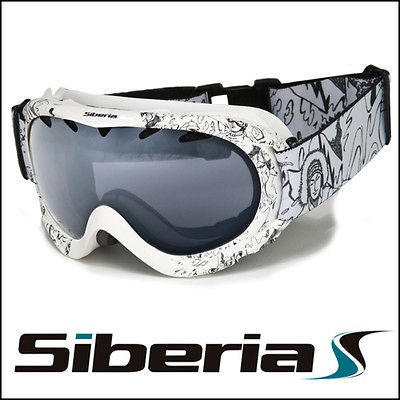 NEW SIBERIA SKI WINTER SNOWBOARD GOGGLES ANTI FOG DOUBLE LENS WHITE 