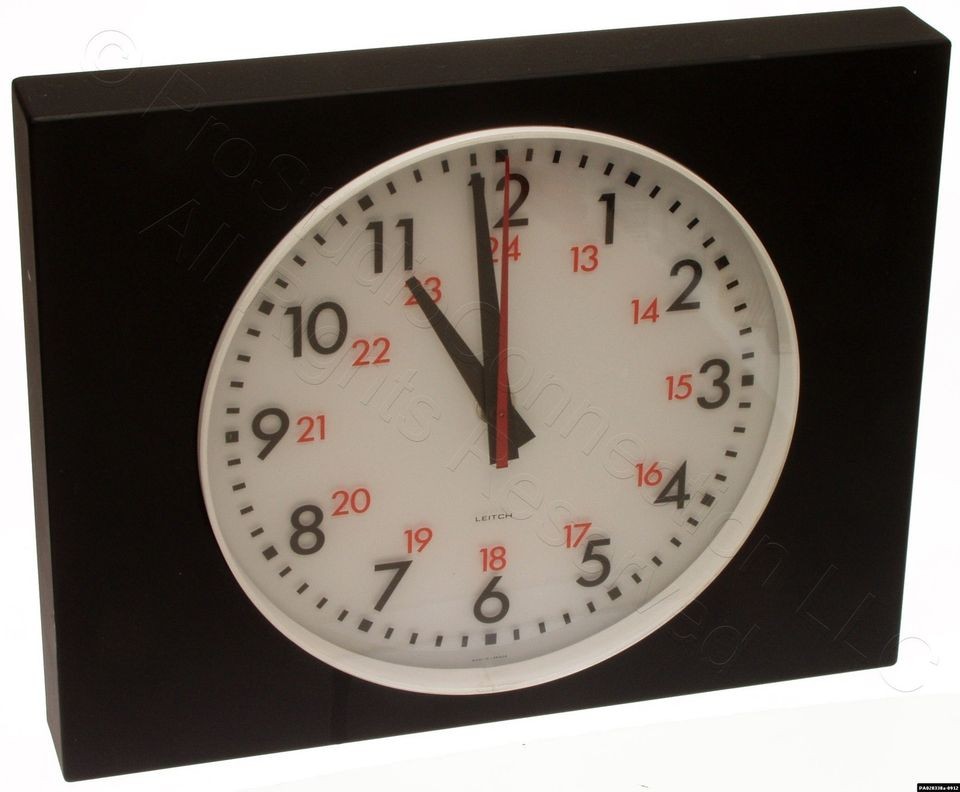   Inch Illuminated Broadcast Wall Clock Impulse Drive 115V AC Power 12