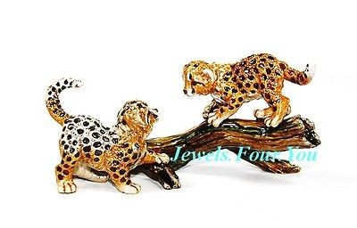 JAY STRONGWATER JUNGLE BOBO & RAFI CHEETA CUBS ON BRANCH SWAROVSKI NEW