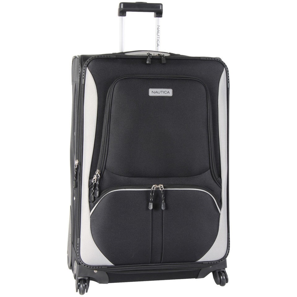 NAUTICA DOWNHAUL SPINNER BLACK GREY 28 SUITCASE LUGGAGE $340 VALUE 