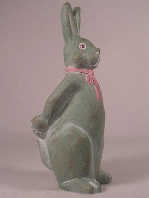 Isabel Bloom Mint Chocolate Bunny Rabbit   Pink Accents Sculpture 