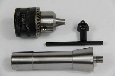 16 1/2 CAPACITY THREADED DRILL CHUCK & 1/2 20 X R8 SHANK ARBOR 