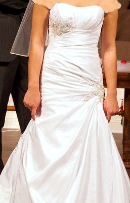 NWT Sz 8 IVORY WEDDING GOWN~Davids Bridal WG3032 Mermaid Strapless 