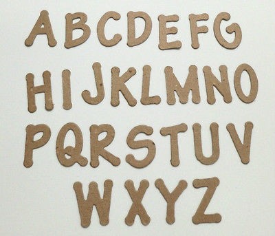 Raw/Bare Chipboard Lollipop Alphabet Die Cuts Set 57pc self adhesive 