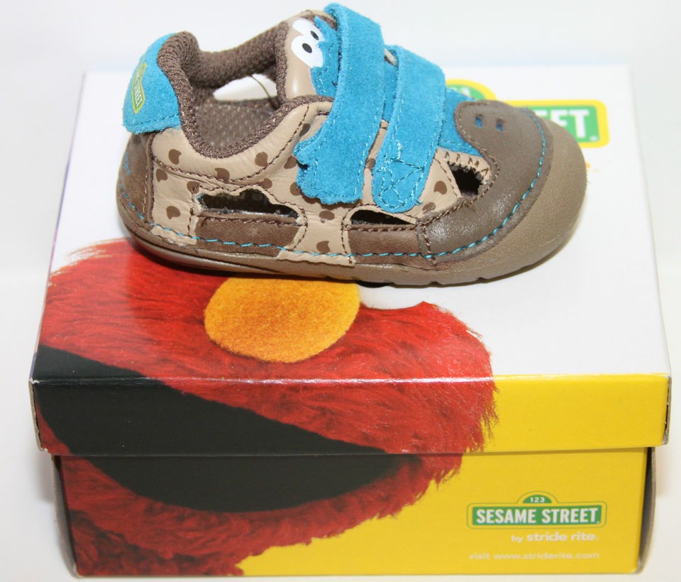 Infant Boys Stride Rite BB40545 SRT SM Cookie Monster Blue Sandals Sz 