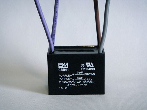 CEILING FAN CAPACITOR CBB61 5uf+6uf 4WIRE 250V