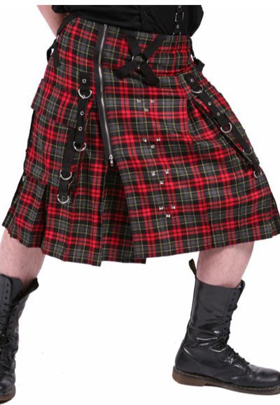 Mens Red Tartan KILT. PUNK GOTH. All sizes. Dead Threads. Plaid.