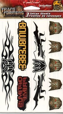 Transformers temporary tattoos 12 count