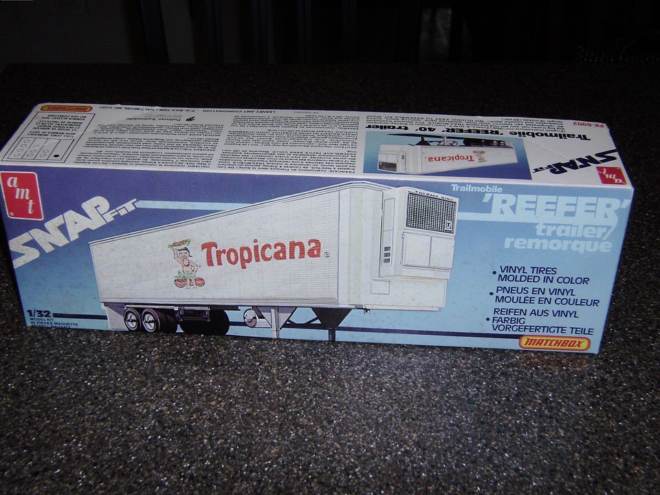 AMT MATCHBOX TRAILMOBILE TROPICANA TRAILER KIT SNAP FIT REEFER NEW 1 