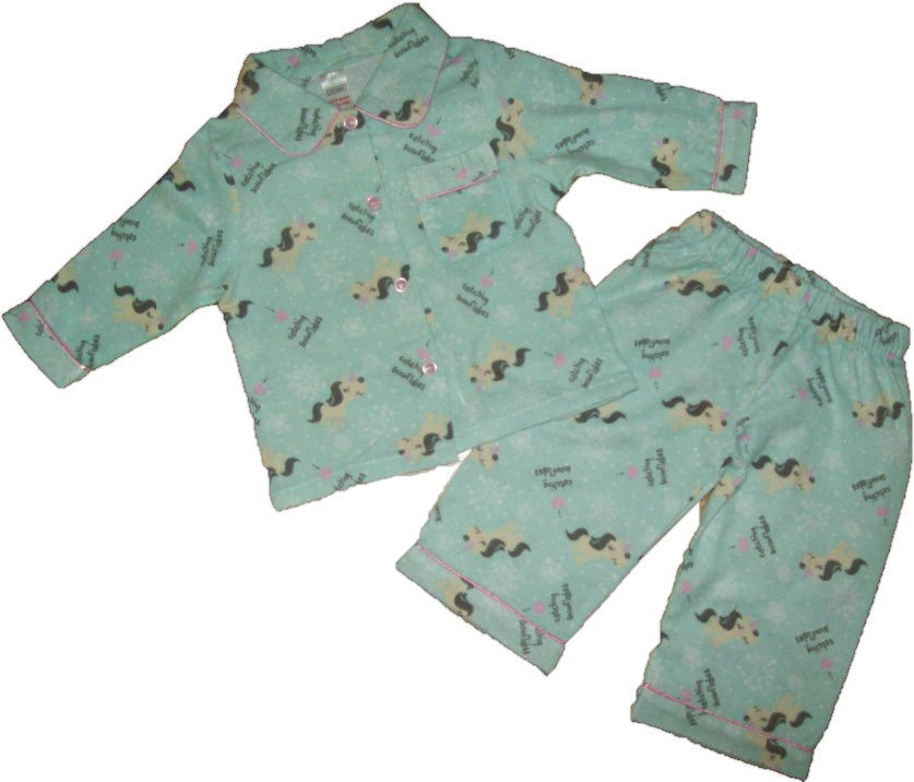 GIRLS WINCY BRUSHED COTTON AQUA UNICORN PYJAMAS 6 9,9 12,12 18,18 23 