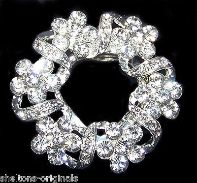 EXQUISITE SWAROVSKI CRYSTAL BROOCH or CLIP for JACKET, SHOES, DRESS 