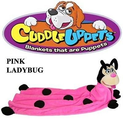 Cuddleuppets PINK LADYBUG Plush Blanket Puppet NEW as seen on tv 