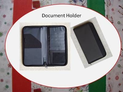 DOCUMENT HOLDER GRAY FULL ZIPPER AUTO HOME INSURANCE LEGAL PASSPORT 