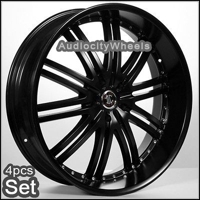 24 Black(Matte) Wheels,Rims(Ch​evy Ford,escalade GMC)