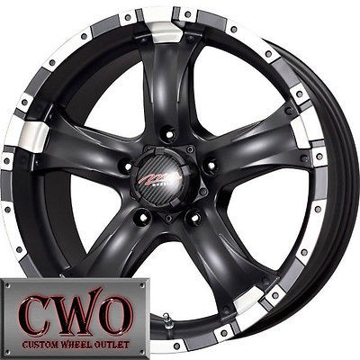 15 Black MB Chaos 5 Wheels Rims 5x127 5 Lug Chevy GMC C1500 Jeep 