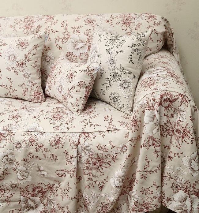 Shabby and Vintage Style Springs Rhythm A Cotton Sofa Cover SC 33