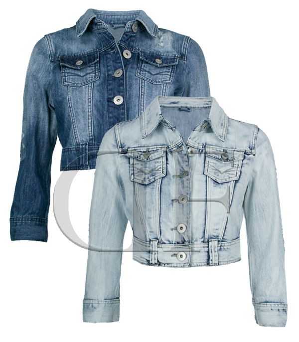 NEW DENIM JACKET Womens Jean Jackets LADIES Cropped Size 8 10 12 14 16