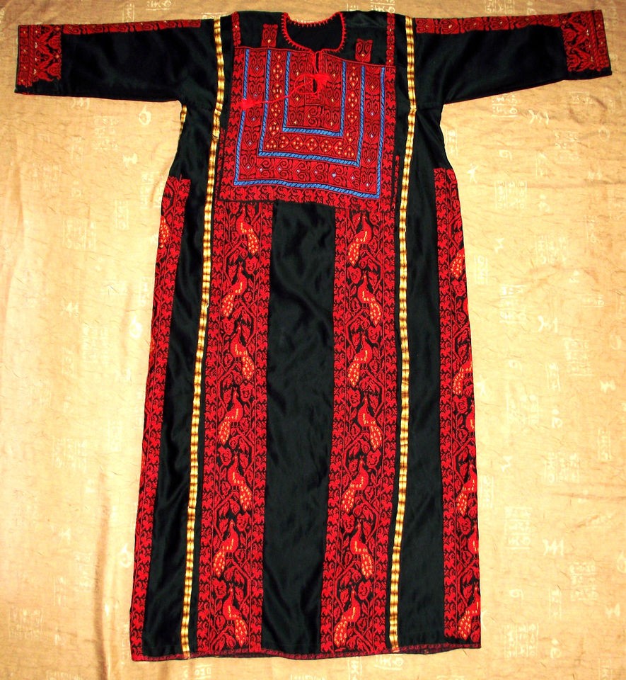   arab Bedouin palestinian traditional Dress Handmade Antique Embroidery