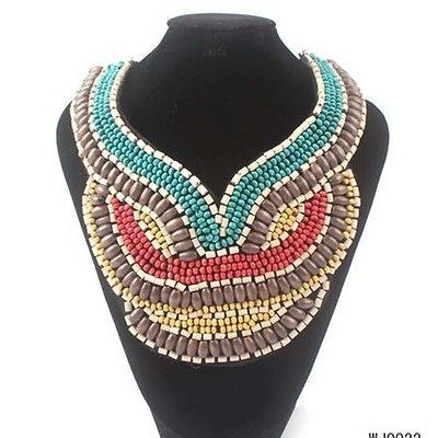   Totem Peter Pan Bead Collar Statement Bib Choker Necklace