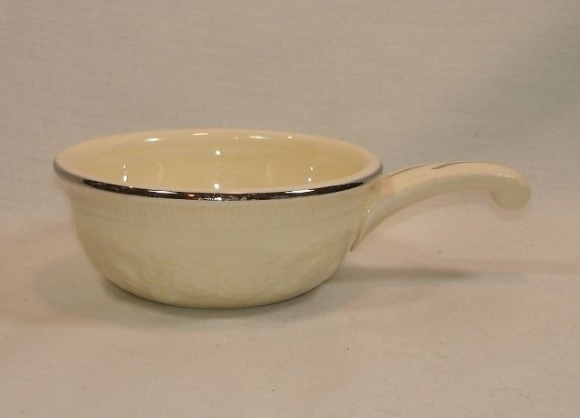 Homer Laughlin OVEN SERVE Ivory Handled Bowl Silver Trim