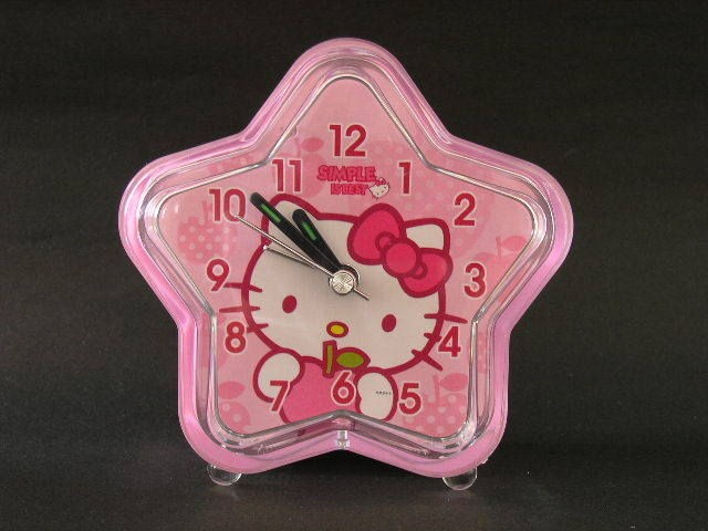 E22 HELLO KITTY PINK STAR SHARP ALARM CLOCK