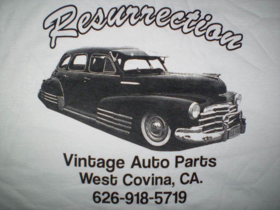 OFFICIAL RESURRECTION TEE SHIRT 1942 1946 1946 1947 1948 CHEVY GM BOMB 