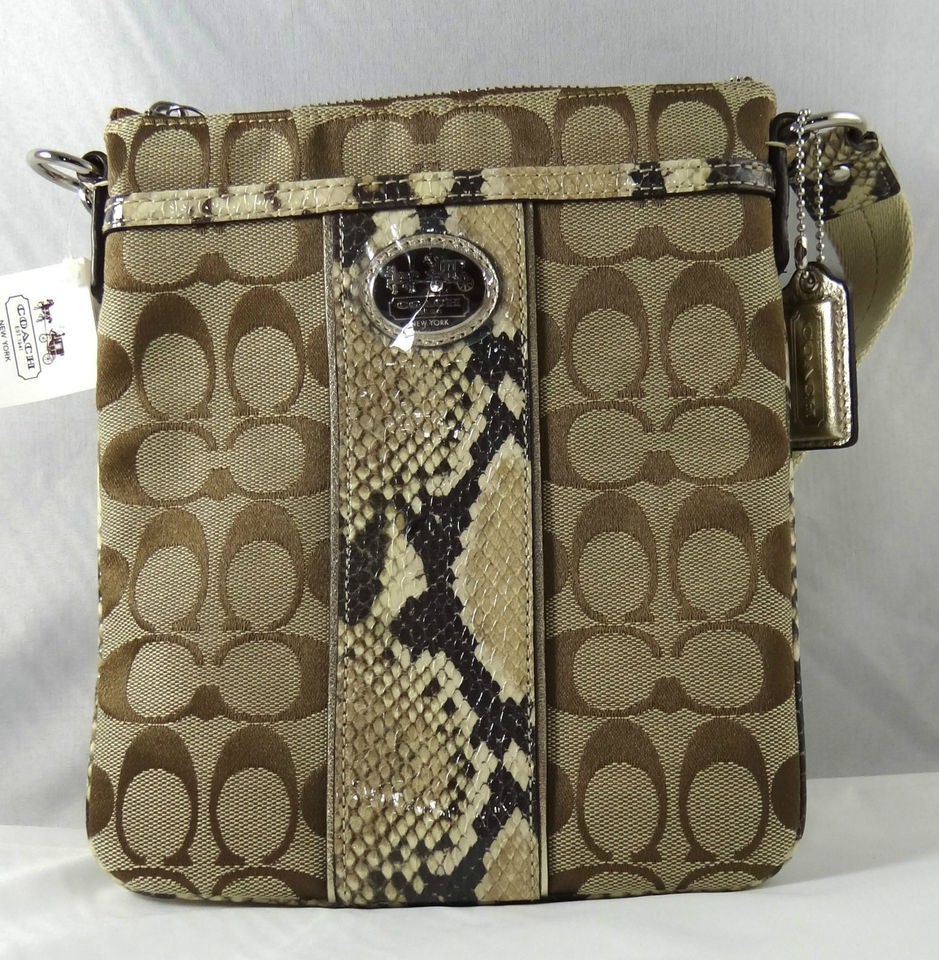 COACH SUTTON SIGNATURE PYTHON SWINGPACK PURSE 47875