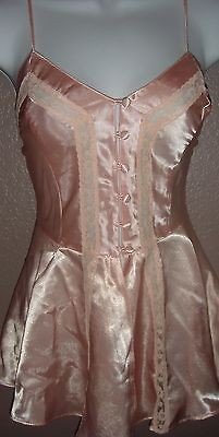 Victorias Secret Pink Satin flyaway babydoll Cami Size S P EXCELLENT 