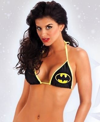 BATGIRL HALTER STRING BIKINI TOP ONLY SWIM SUIT BATMAN GIRLS JRS DC 