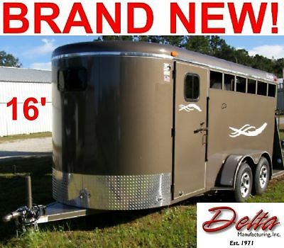 NEW 2012 16’ DELTA STOCK/3 HORSE TRAILER,DRESSI​NG ROOM