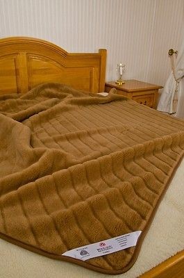 WOOL BLANKET CAMEL SIZE (US) FULL TWIN 210x240CM WOOL4YOU PATTERN 