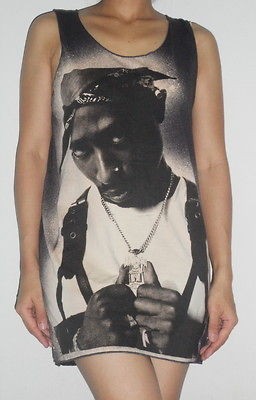 TUPAC 2 PAC Hip Hop RAP tshirt tank top mini dress